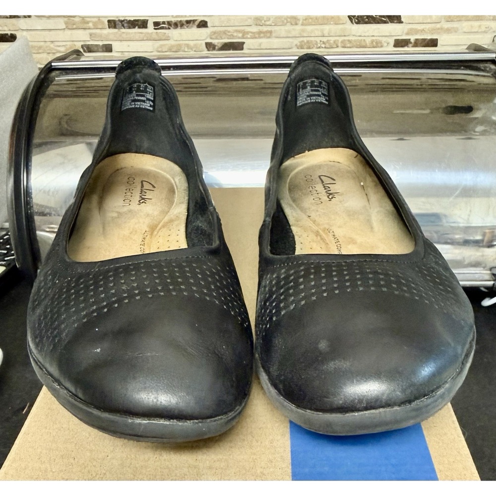 Clarks Ladies Jenette Ease Black Leather size 9.5 65152